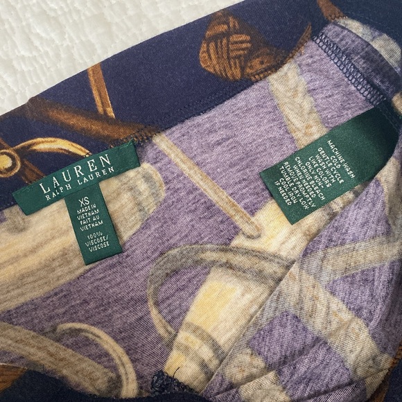 Ralph Lauren Blue and Gold Bubble Skirt Knee-Length Cocktail - Picture 7 of 12